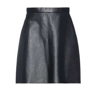 Muubaa Genuine Leather Mini A line Skirt